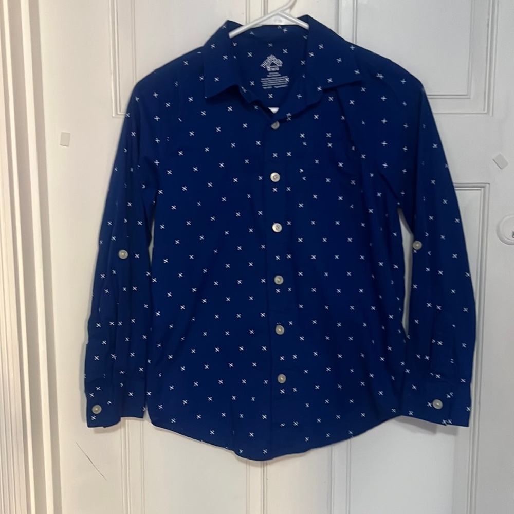 Kid's Star Print Cotton Button-Up Shirt